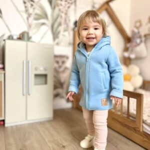 Bunny Kids Mikino-kabátik Medvedík - NEBESKY MODRÝ