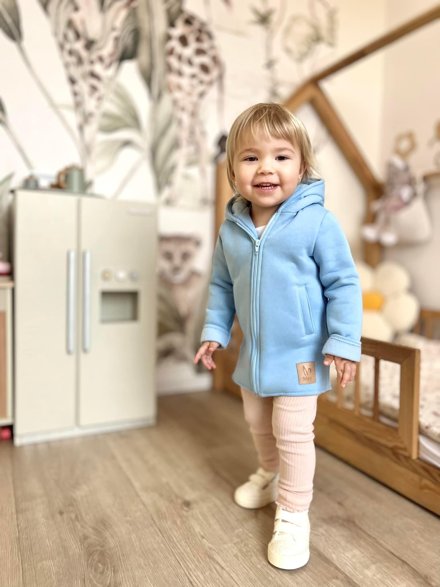 Bunny Kids Mikino-kabátik Medvedík - NEBESKY MODRÝ