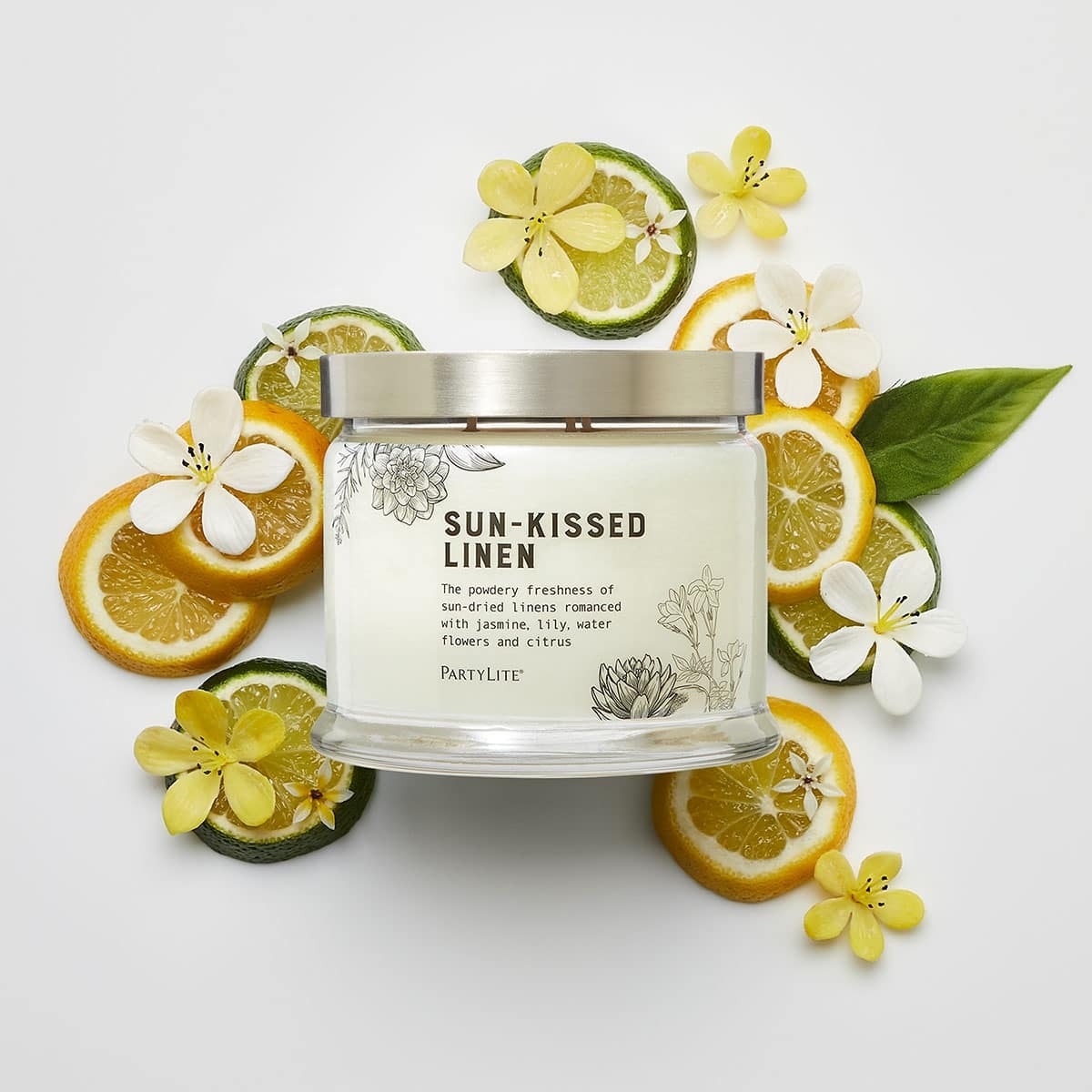 PARTYLITE | Sun-Kissed Linen Sviečka s 3 knôtmi – Obrázok 2
