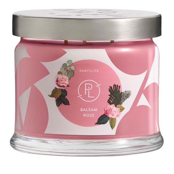 PARTYLITE | VONNÁ SVIEČKA Balsam Rose Sviečka s 3 knôtmi