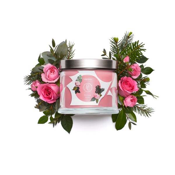PARTYLITE | VONNÁ SVIEČKA Balsam Rose Sviečka s 3 knôtmi – Obrázok 2