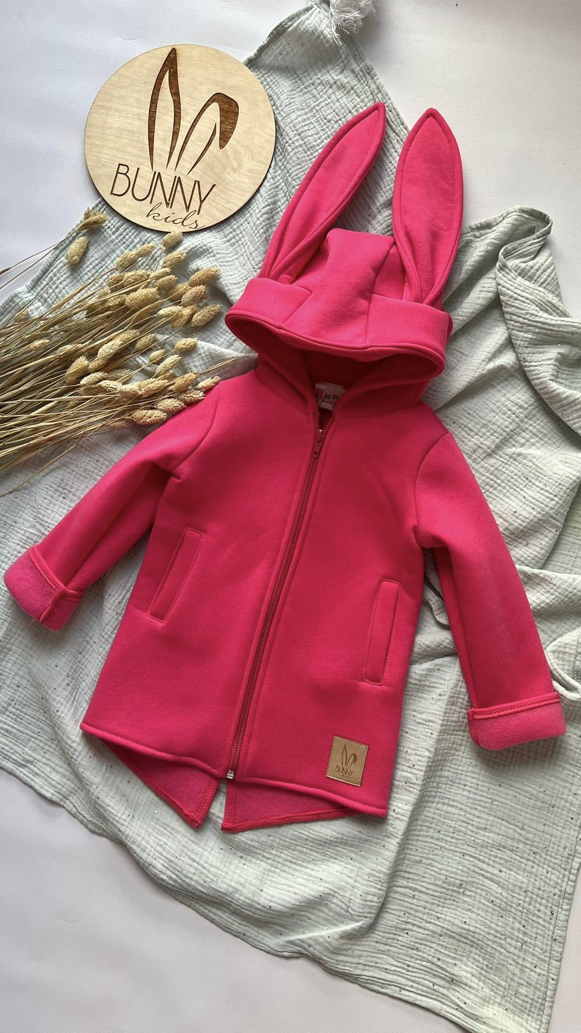 BUNNY KIDS MIKINO-KABÁTOK ZAJAC – MALINOVÝ