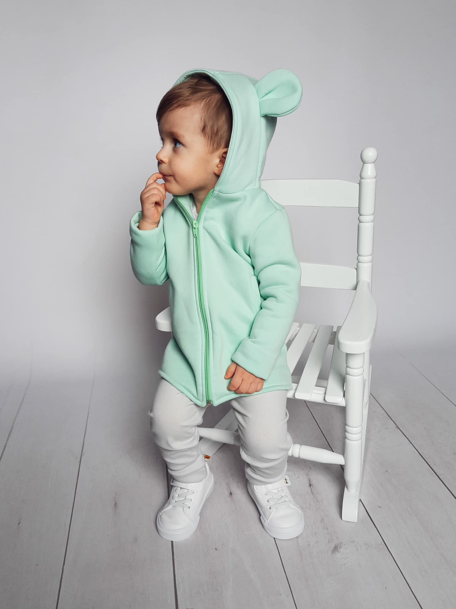 BUNNY KIDS MIKINO-KABÁTOK MEĎVED - MENTOLOVÝ – Obrázok 2