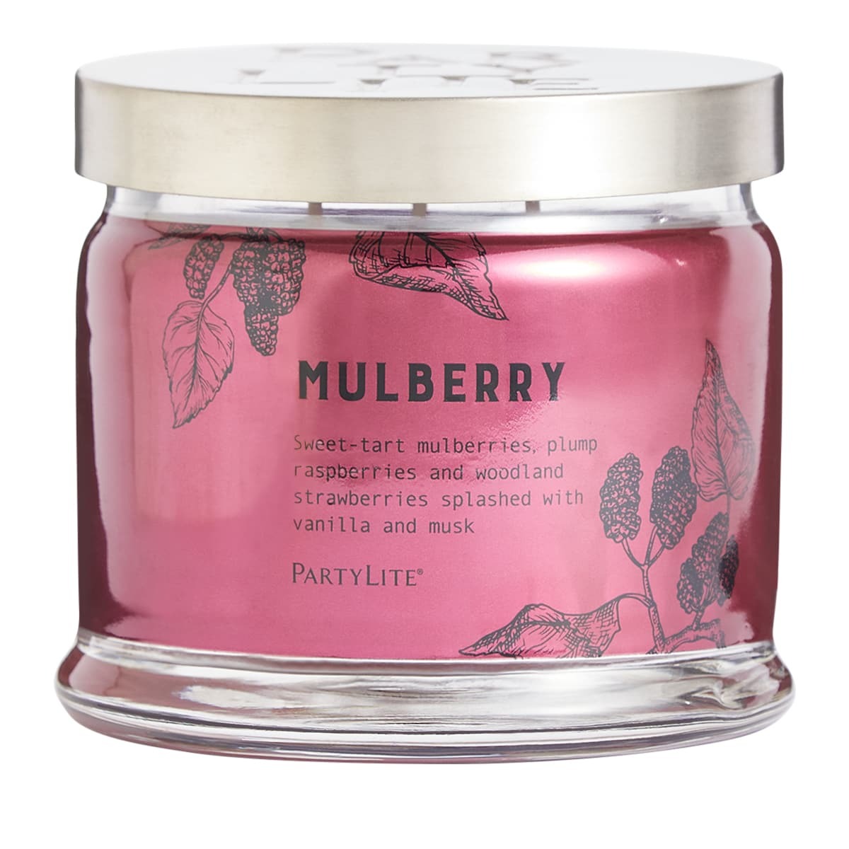 PARTYLITE | Mulberry Sviečka s 3 knôtmi